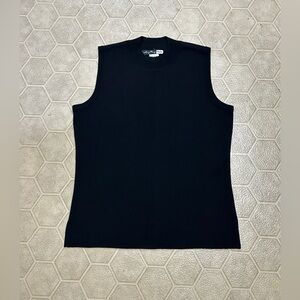 Y2K Vintage Women’s Medium Black 100% Acrylic MING WANG Toula Sleeveless Top